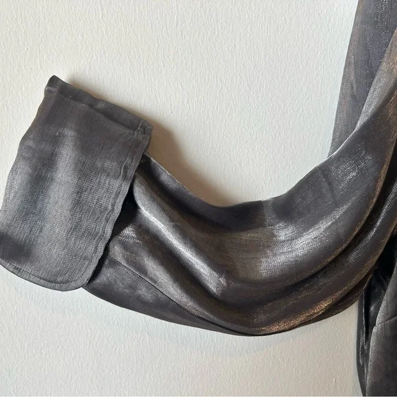 Silver Long Sleeve Button-Down Duster - Picture 4 of 8